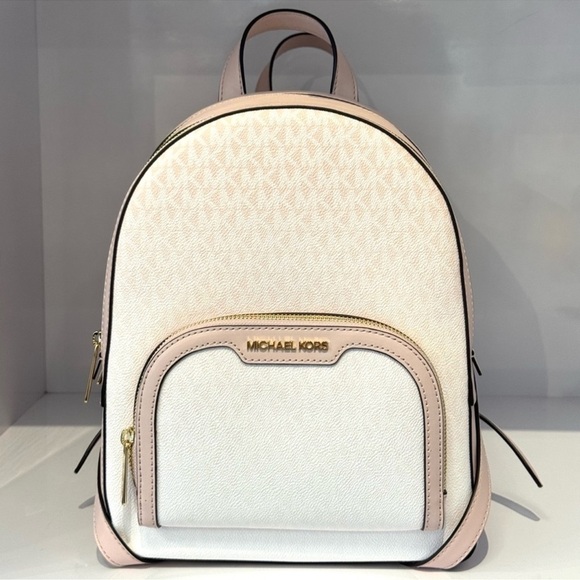 Michael Kors Jaycee Medium Ombré Signature Logo Backpack Powder Blush Multi - Picture 1 of 10